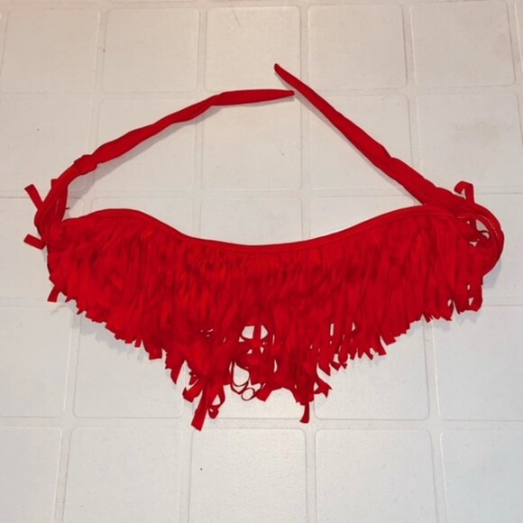 Red tassel Bikini Top no shoulder straps - Picture 1 of 1
